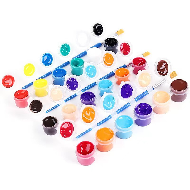 X1113 Non-toxic 12 Colors Acrylic Paint Pots Set 3ml Acrylic Color Paint High Quality Quick Drying Acrylic Paints For Children