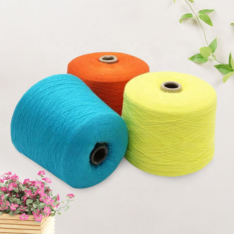 2024 Manufactures Soft Organic Recycled Yarn 49% Acrylic 21% Nylon 30% Pbt Blended Core Spun Yarn For Clothing Flat Knitting