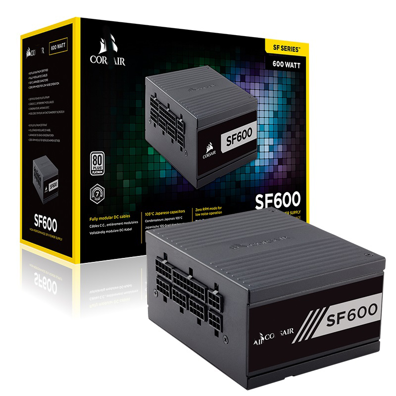 Блок питания CORS AIR для ПК SF600 600 Вт, Платиновый блок питания SFX 80PLUS, Платиновый блок питания с полным модулем вентилятора