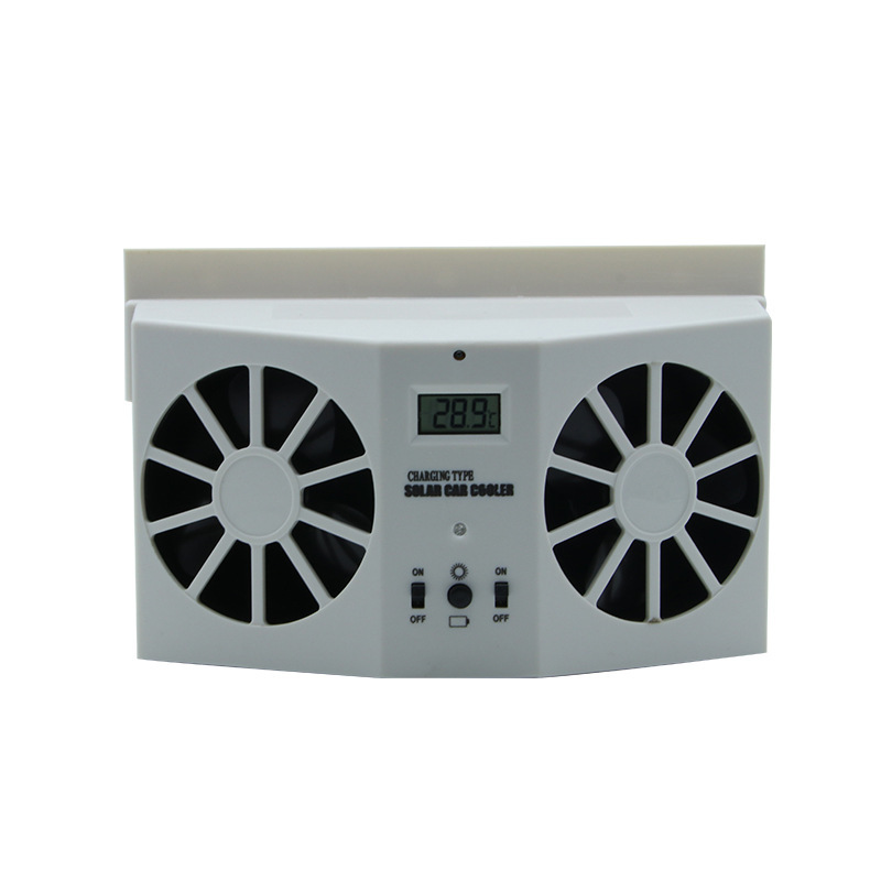 Solar Car Ventilation Black and White Double/Three Air Outlet Car Portable Solar Electric Exhaust Solar Fan