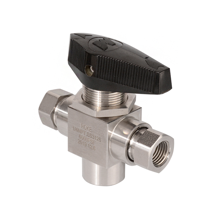 Нержавеющая сталь 6000psi 1/4 NPT 3 way инструмент шаровой клапан