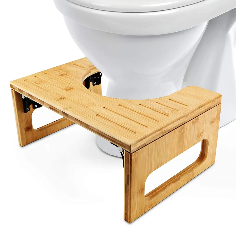 Suitable for bathroom bamboo folding stool bathroom toilet mat