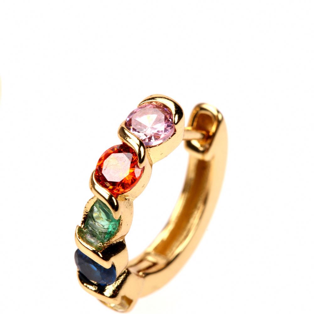 2021 Fashionable Colorful Cubic Zircon Earring Multicolor CZ Round Earring For Girls