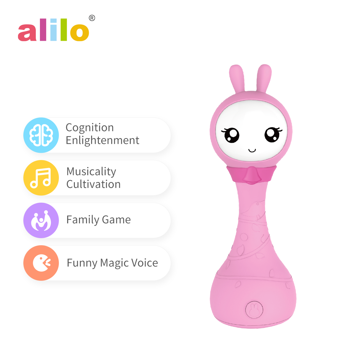 Alilo R1 + обучающая музыкальная машинка, умный Обучающий набор игрушек для прорезывания зубов, детские погремушки