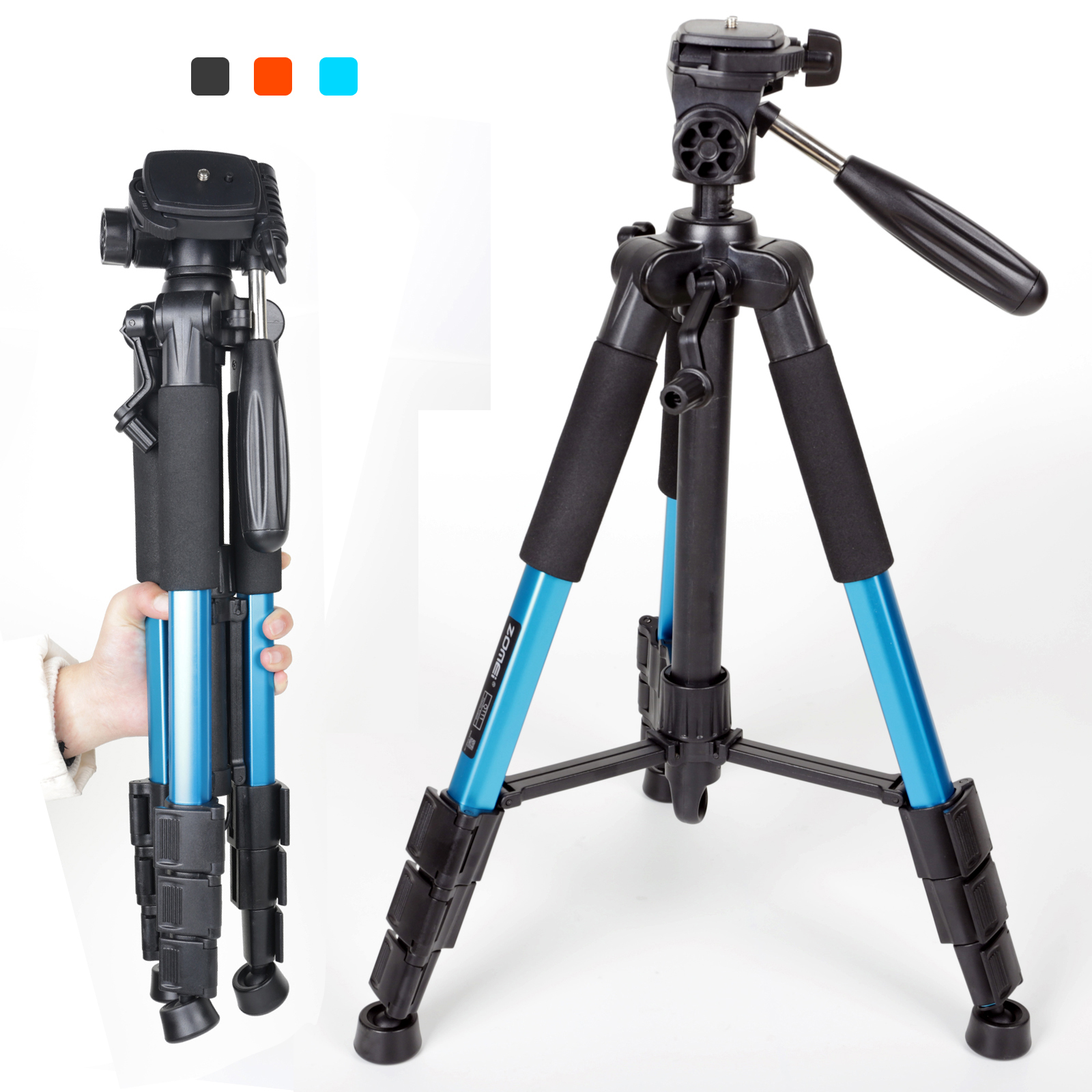 Zomei Q111 Высокое качество алюминий синий камера штатив Стенд, цифровой DSLR свет Вес штатив телескопическая нога
