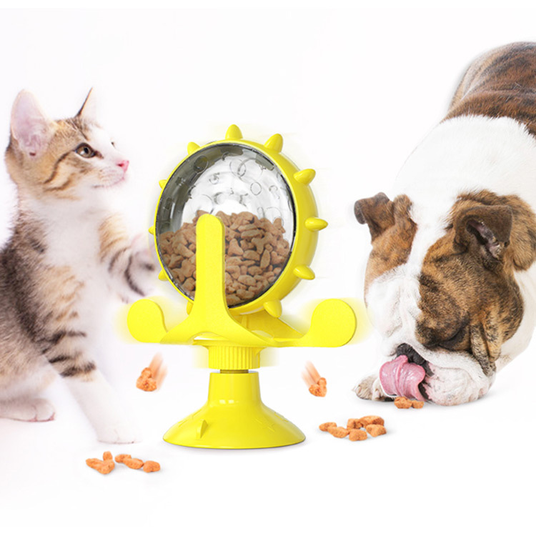 Cat Toy Happy Turntable Interactive Puzzle Game Dog Toys Tease Cat Slow Food Leaker Windmill Turntable