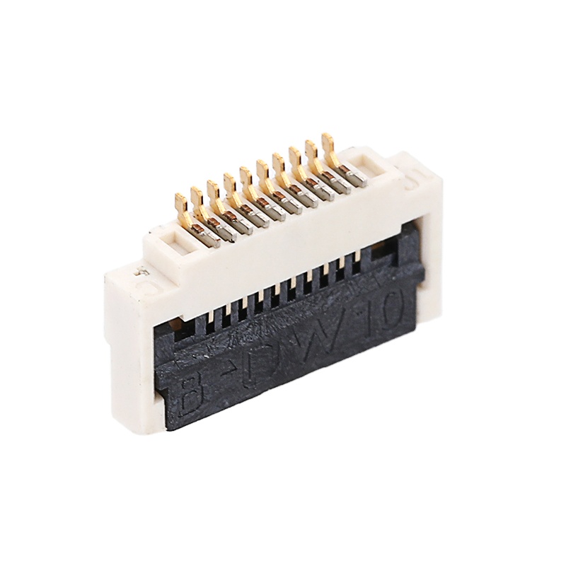 0.5mm Pitch FPC Connector 12Pin Dual Side Contact SMT Right Angle Back Lock Height=2.0mm Connector FPC
