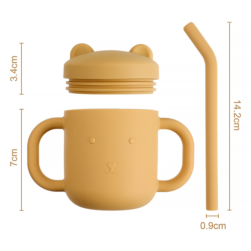 2021 New Product Bpa Free Non Toxic Waterproof Silicone Toddler Baby Drink Water Sippy Cup With Lids