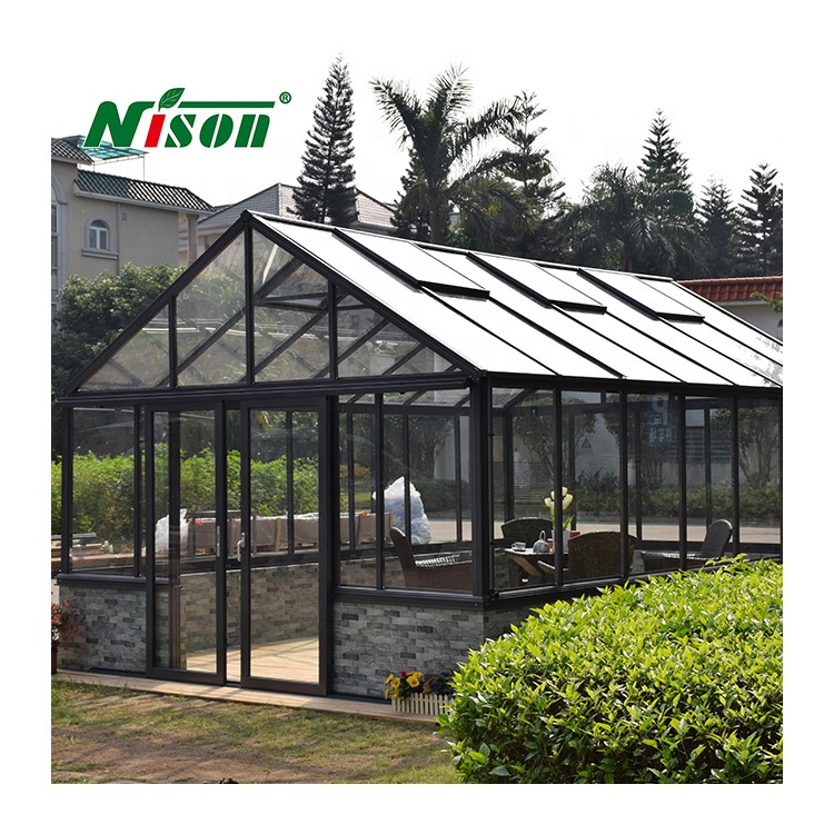 DIY Customized Single Aluminum Winter Conservatory SunroomAtrium Solarium Garden Room Wall Greenhouse