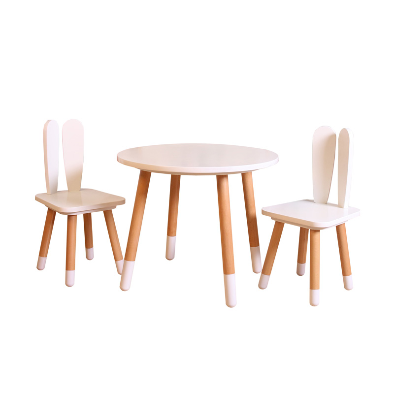 Nashow LMMS-041 kid furniture children round table and bunny chairs Activity Table and chairs Montessori product