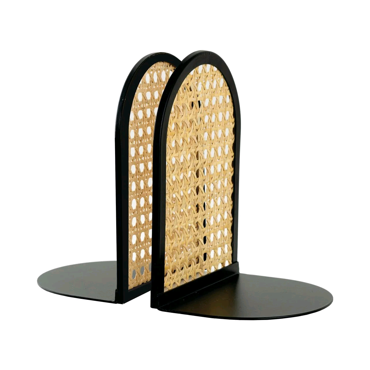 Combohome Wholesale Custom Pattern Non-skid Book Ends for Shelves Rattan Bookends Stand for Home Office School Library