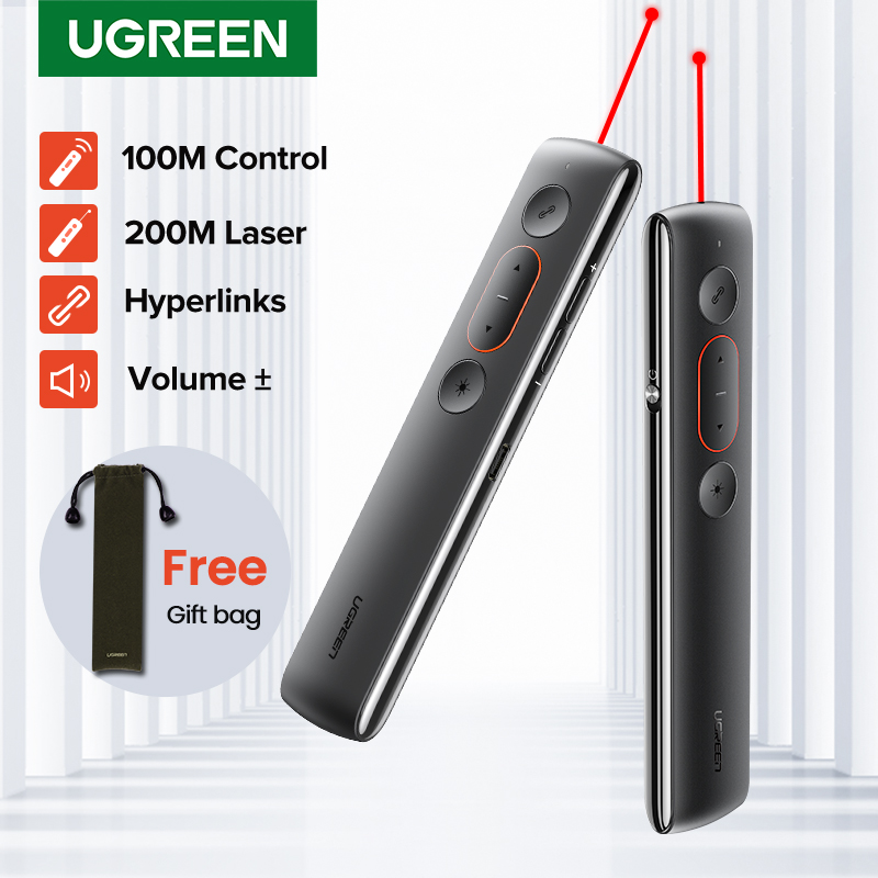 Ugreen ведущий беспроводной пульт дистанционного управления 2,4 ГГц USB Ручка управления для Mac Win 10 8 7/XP/проектор Powerpoint PPT лазерная указка