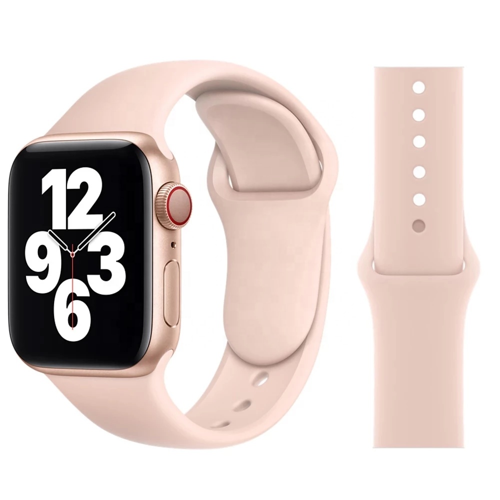 YCYMO Silicone Strap For Apple Watch band 44mm 42mm 40mm 38mm watchband bracelet Watch band for watch 6 SE 5 4 3 2 se 1