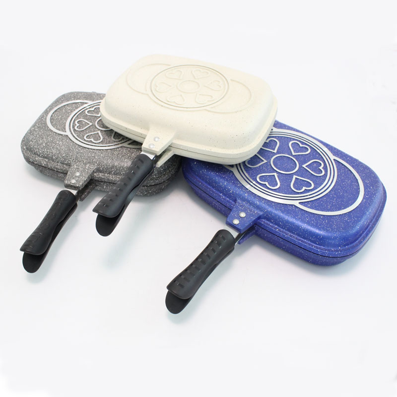 High quality cookware nonstick square aluminum alloy non stick double side grill fry pan