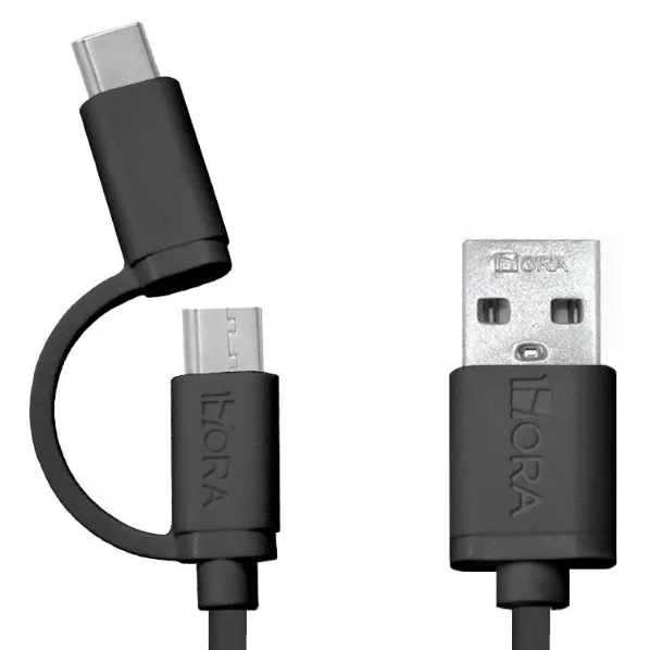 1HORA Free Shipping High Quality Type C Micro Usb 2in1 Data Cable 2 In 1 Usb Charging Cable For Android Mobile