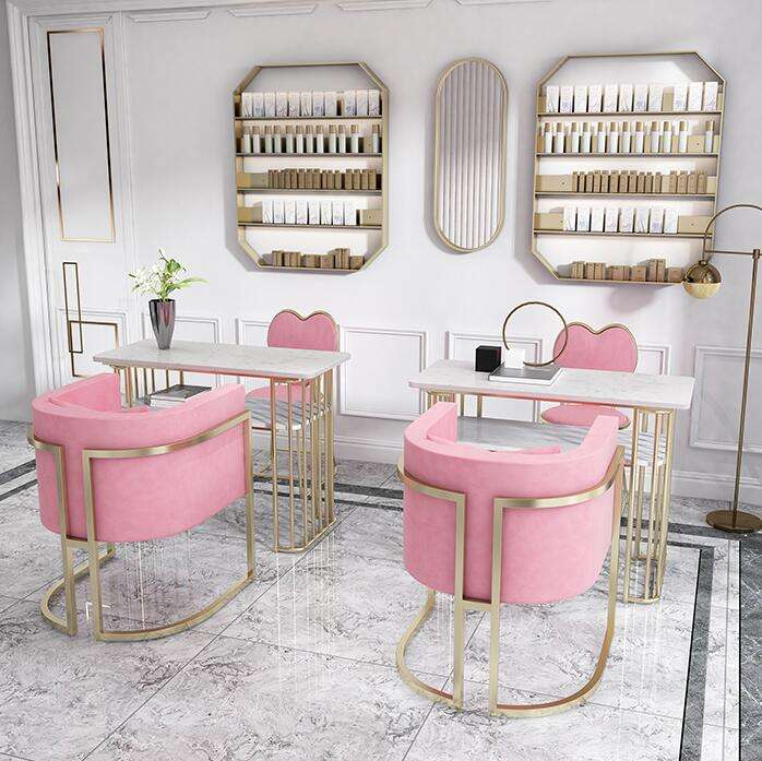 Fengxiang1987 Cheap Salon Furniture Nails Desk and Chair Furniture Manicure Table Equipment Professional Marble Metal Iron 1 Pcs