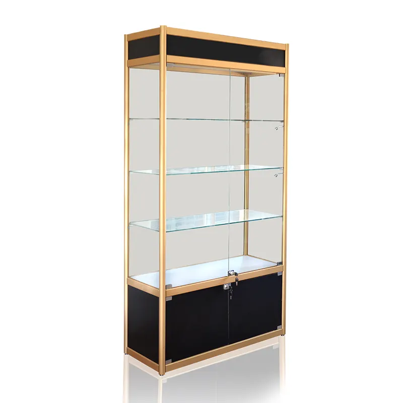 Wholesale Aluminum Led Glass Display Cabinet Modern Showcase for Shopping Mall