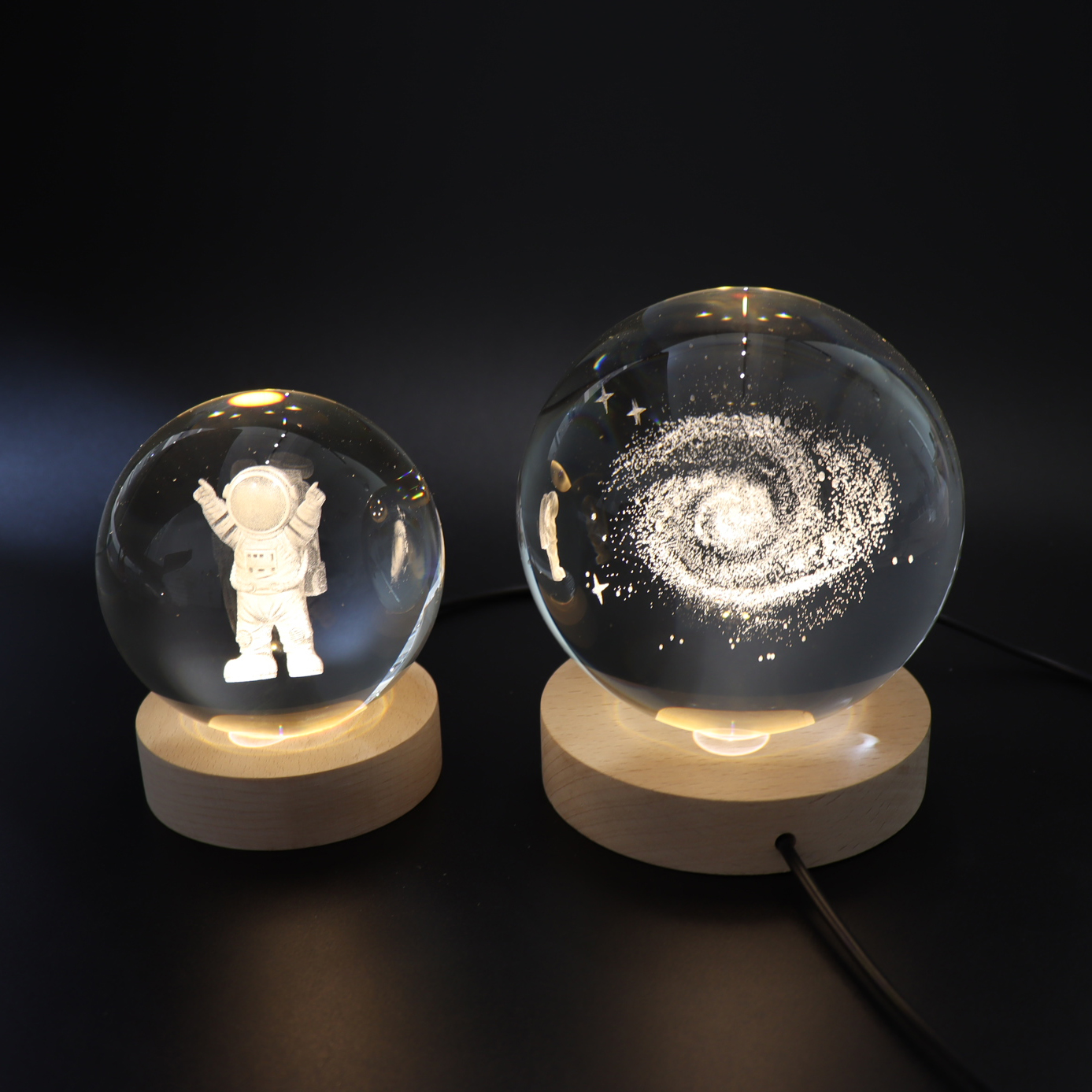 Хит продаж, Кристалл K9, 3D лазерная гравировка, солнечная система, астронавт, хрустальный шар с основанием