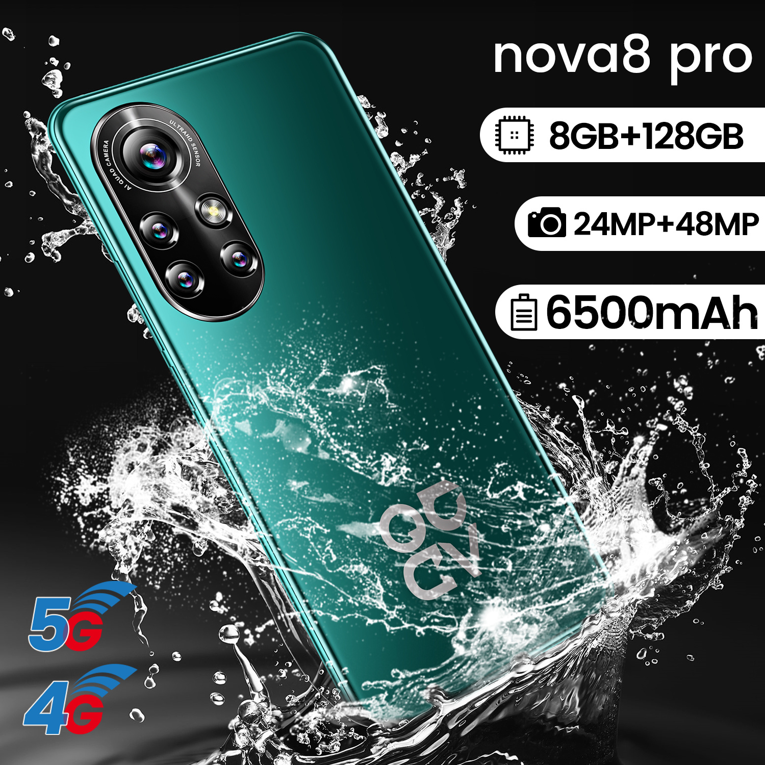 Глобальная версия сотовых телефонов 6,8 дюймовый экран Android смартфон Nova8 Pro разблокированные мобильные телефоны