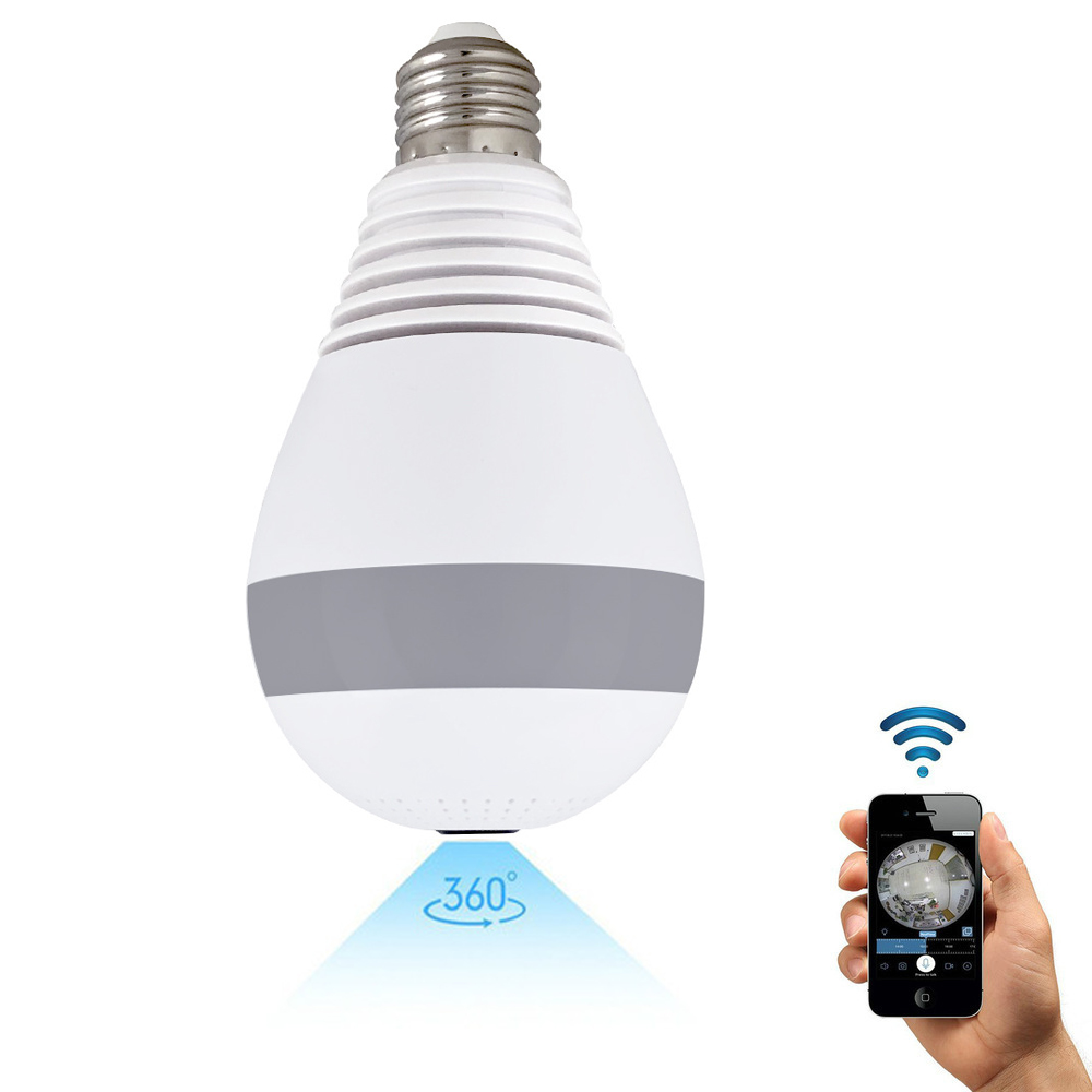 Беспроводная 360 панорамная Wi-Fi камера Fanshine с лампой «рыбий глаз» для помещений со скрытой камерой дневного и ночного видения