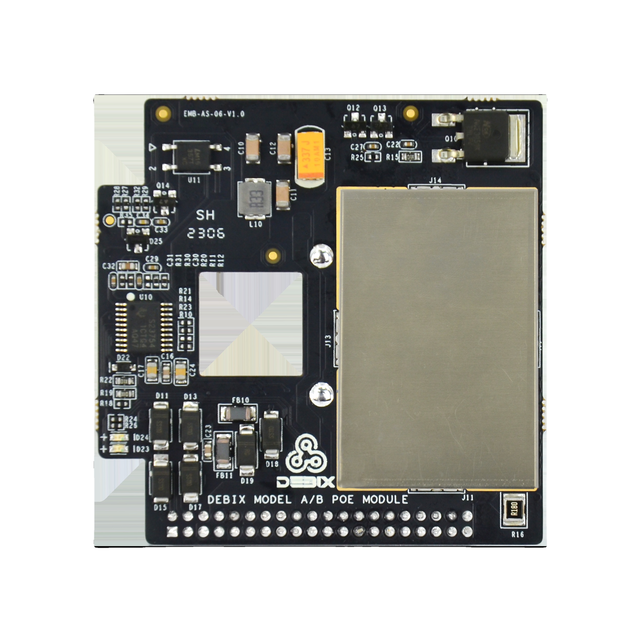 Поддержка PoE функции DEBIX SBC PoE Модуль, совместимый с DEBIX Model A и DEBIX Model B SBC