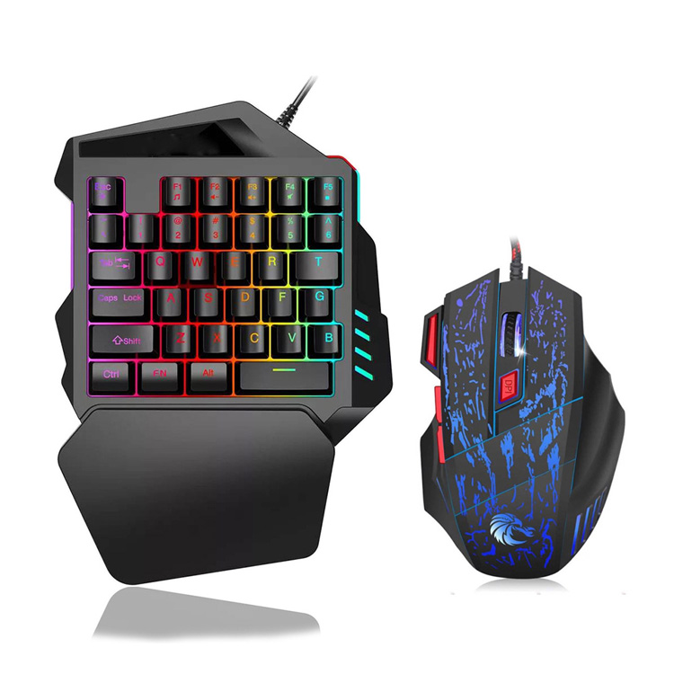 Colorful Chicken Gamer Keyboard Adjustable DIP High Sensitivity Mini Keyboard Mouse Combos