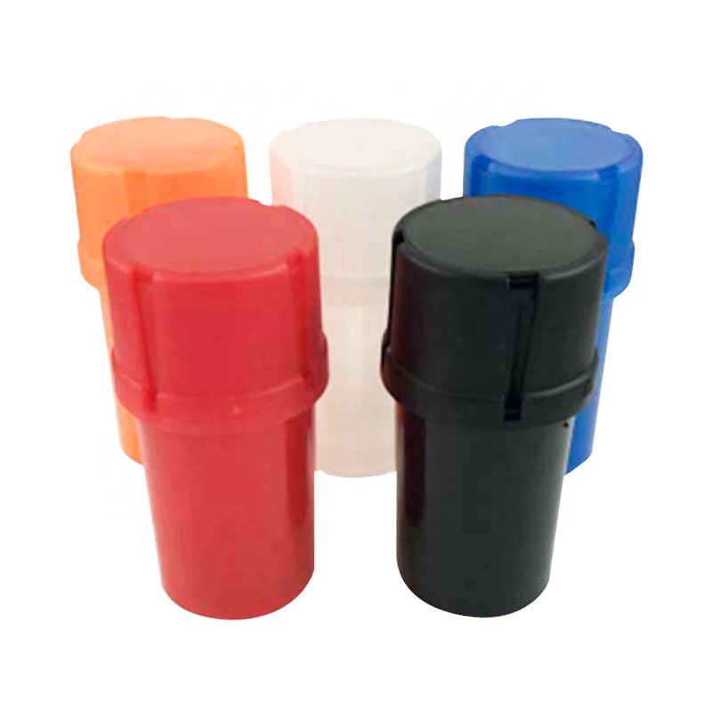 UKETA Manufacturer Wholesale Plastic Combination with Smoking Accessories Weed Tobacco Herb Grinder with Storage Jar