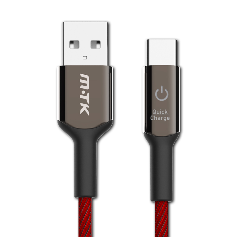 1 Meter LED Indicator USB-C Fast Charging Cable For Samsung S10