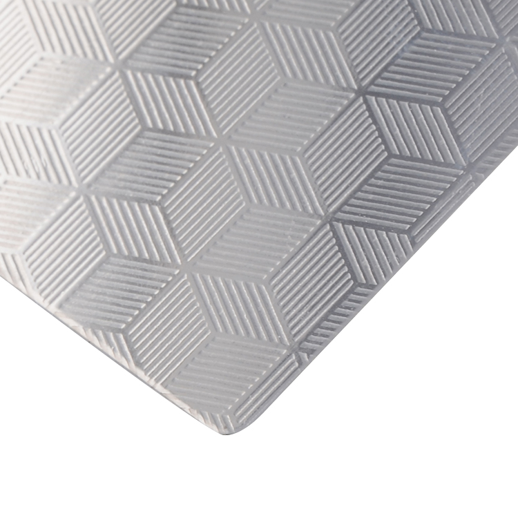 201 304 Decorative Cubic Flower Art Pattern Stainless Steel Embossed Sheet for Metro Project