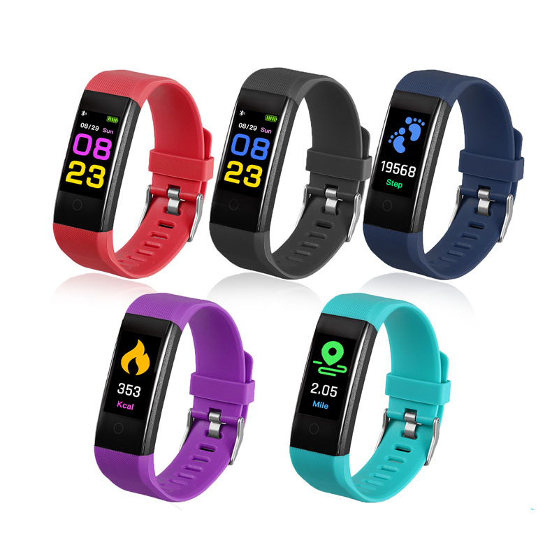 2021 New Smart Watch 115plus Color Screen Heart Rate Blood Pressure Pedometer Sport Fitness Tracker Smart Band
