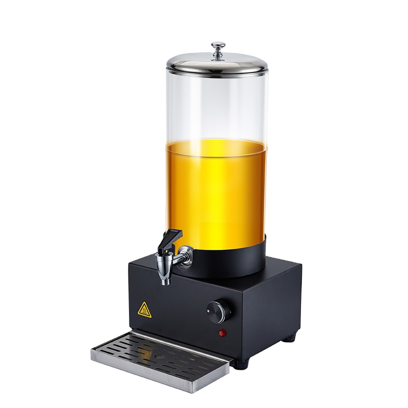 Restaurant Black Electric Glass Drink Dispenser With Tap Commercial Hot Drink Dispenser