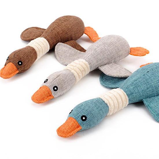 Puppy Teething Toys Dog Squeaky Toys The Duck Natural Fetching Retrieving Squeaky Pet Toy