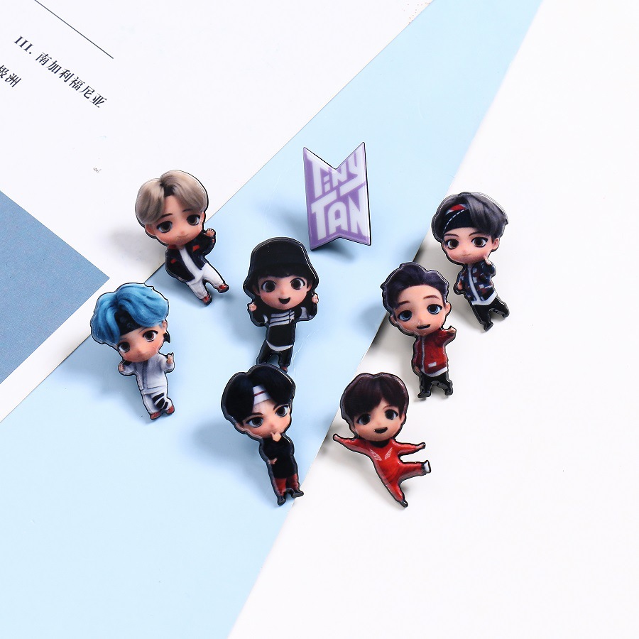 KPOP Bangtan TinyTan маленькая Песочная Милая эмалированная брошь