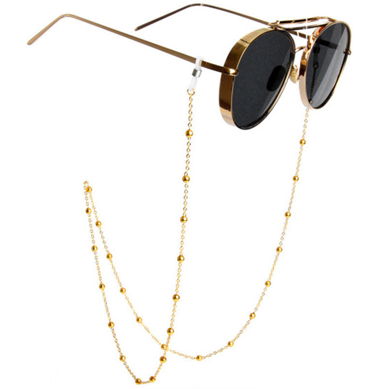 2020 Hot Sale Custom Fashion Accessories Neck Stainless Steel Eye Glasses Strap Sunglasses Ball Chains For Girls
