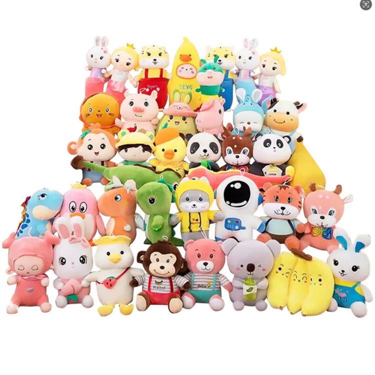 Factory Wholesale Custom 10-25cm Plush Small Doll Claw Machine Stuffed Animal Toy Gift for Children
