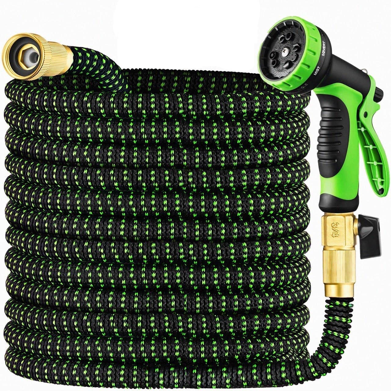 Finesource Magic Flexible Water 50 Ft Pressure Washer Fitting Expandable Garden Hose 3/4 Solid Brass For Car Washing