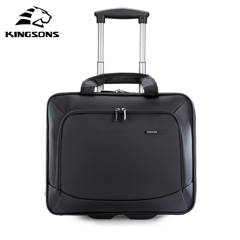 Kingsons classic black 4 in 1 travelling business hand suitcase luggage with independent digital compartment for man
