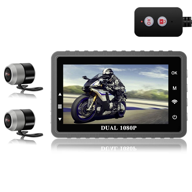 Vanci двойной 1080P 3 дюймов IPS Dash Cam WiFi, водонепроницаемая камера рекордер мотоцикл DVR GPS регистратор