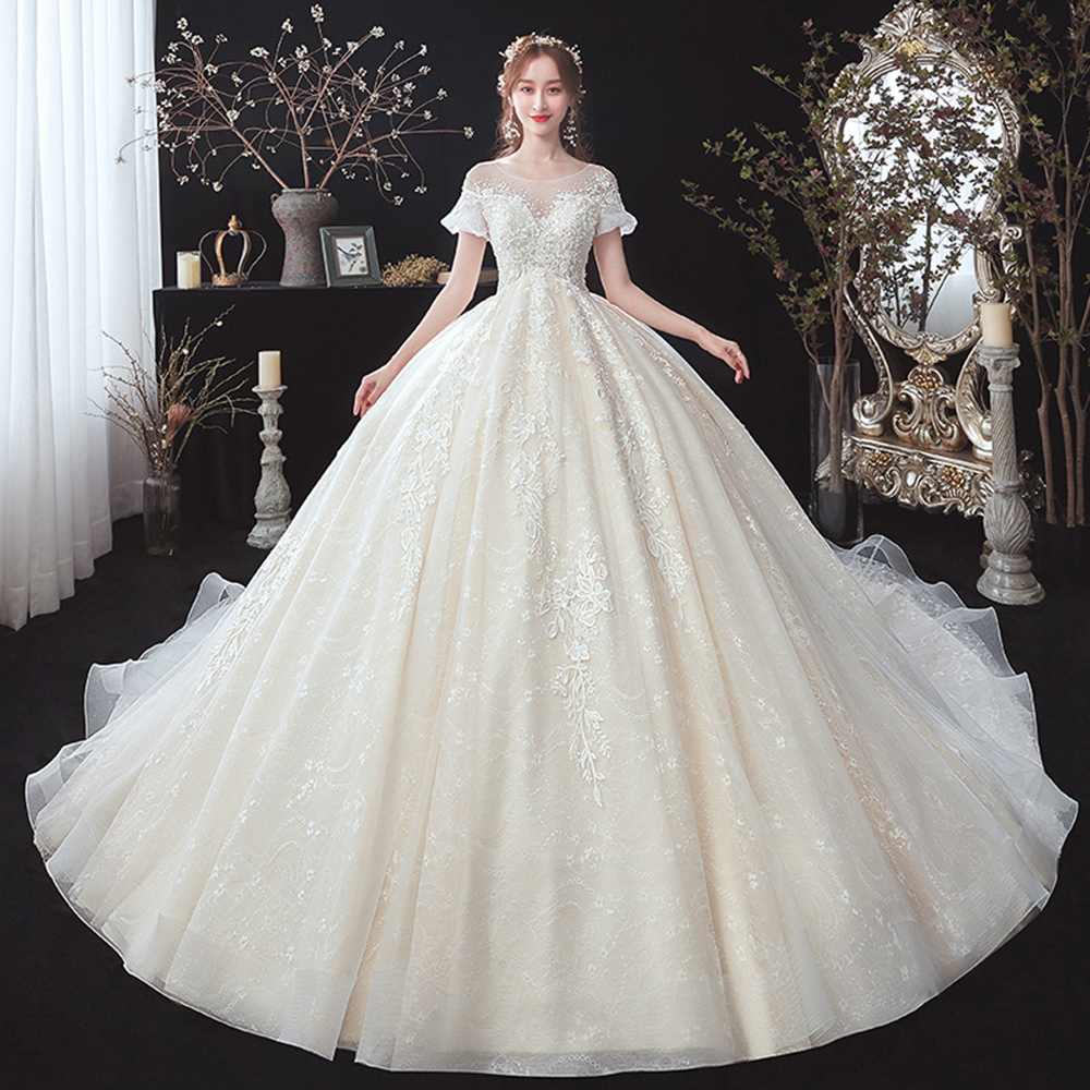 Beading Appliques Lace Short Sleeve High Waist Princess Ball Gown Wedding Dress For Pregnancy Brides Plus Size Aliexpress Login