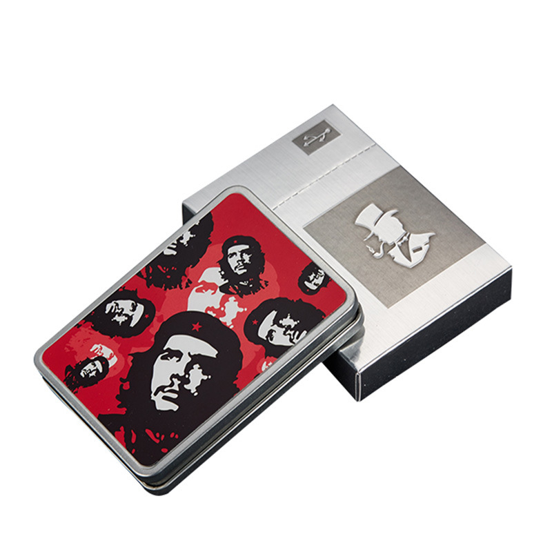 Изготовленный На Заказ Металлических USB электронный автоматический сигареты Чехол держатель с Зажигалка