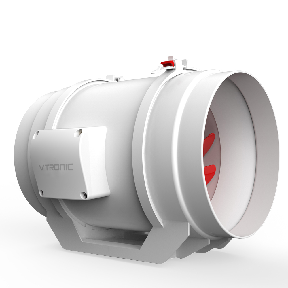 Vtronic 8 дюймов PP огнестойкость 2-уровней скорости управления канальный вентилятор для Гроу тенты для Чердачный выхлопной вентилятор