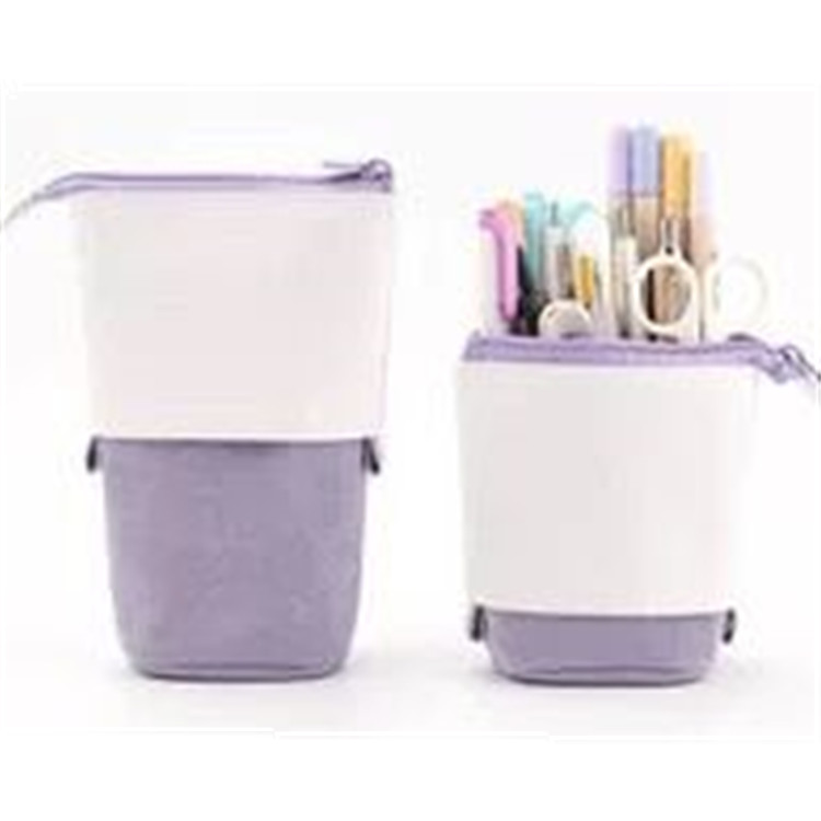 Hot Sale Pencil Telescopic Holder Stationery Case PU Corduroy Stand-up Transformer Bag Colorful Organizer For Student