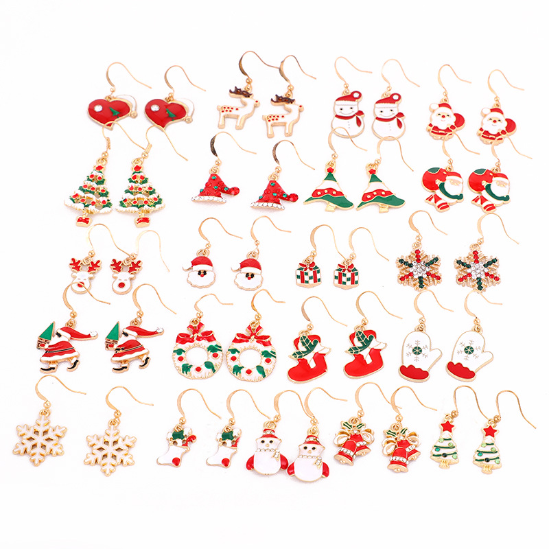 christmas jewelry earrings weihnachten noel papa noel navidad adornos de navidad navidad 2021 natal earrings for women