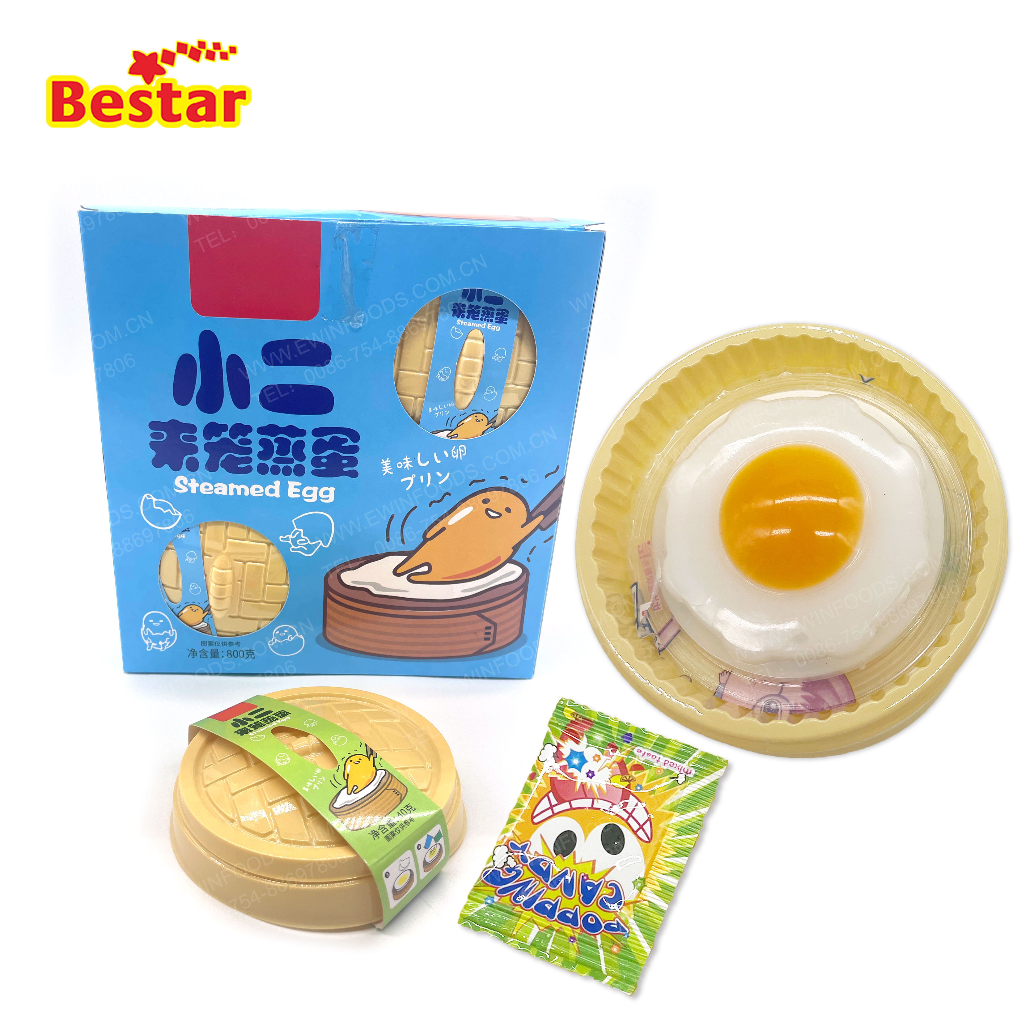 Chinese Toy Candy Funny Chinese Pudding Steamed egg With Popping Candy Toy Candy For Kids