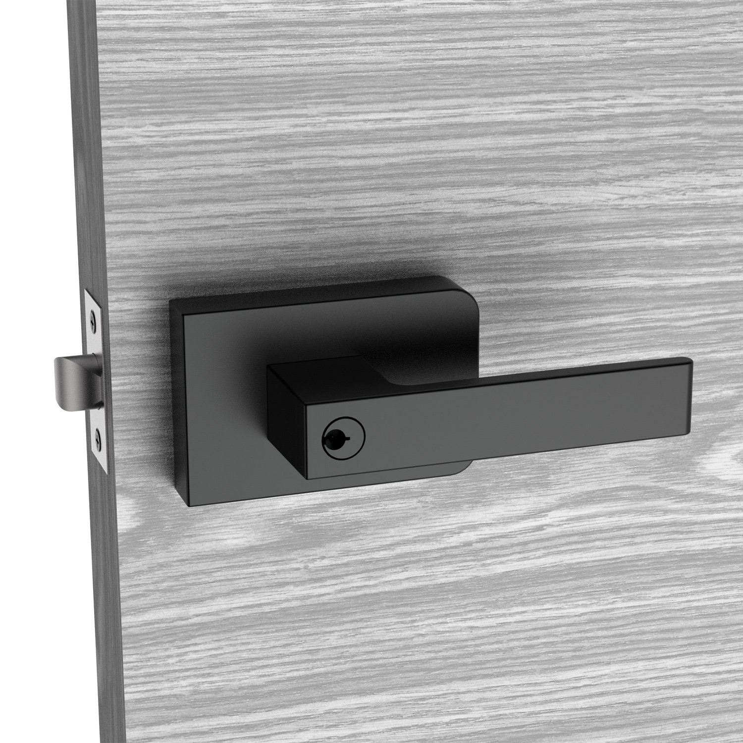 Fancy Inner Anti corrosion Heavy Duty Wooden Zinc Alloy Black Gold Privacy Door Handle square rose mortise latch tubular lock