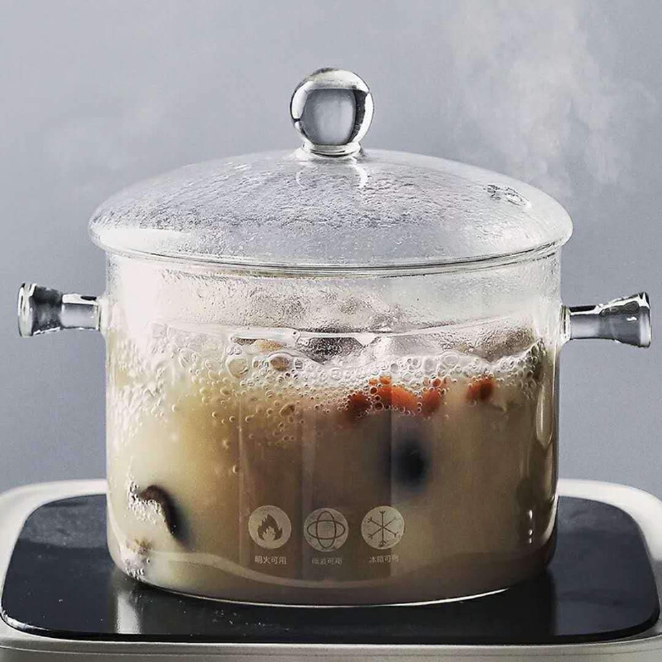 Прямая поставка с завода, прозрачная стеклянная кухонная кастрюля