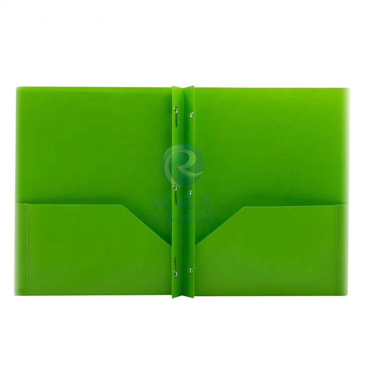 A4 Office Supplies 2 Pocket Folders File With 3 Metal Prong Fastener Clips