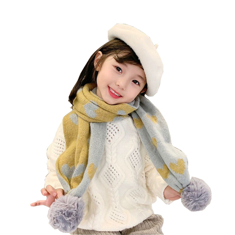Kids Scarf Boys And Girls Knitting Scarf Children's Wool Kids Neck Kerchiefdot Printing Scarve