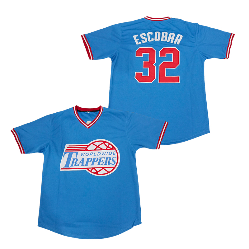 Wholesale Blue Pablo Escobar #32 WorldWide Trappers Basketball Jersey Stitched Name Number S-3XL