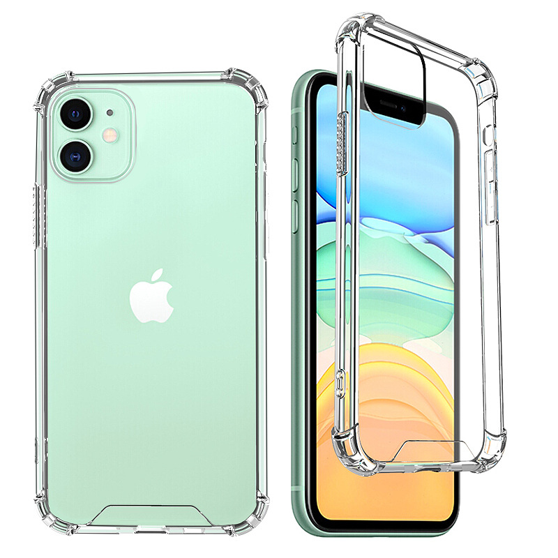 Противоударный жесткий акриловый прозрачный чехол для iPhone 11 оптом, 1,5 мм